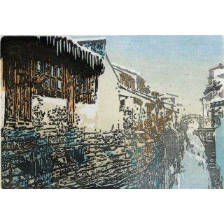 Art: Winter Scene #4 : Woodcut : Sher Chen