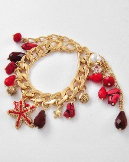 Red Crystal Starfish Bracelet: Charm Bracelets: Jewelry