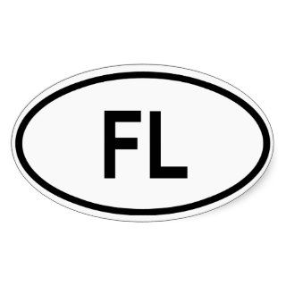 Florida "FL" Oval Sticker