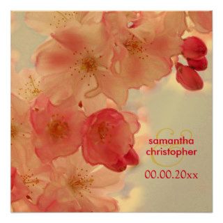 Vintage Cherry blossom/sakura wedding invitations