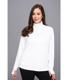 Moving Comfort Plus Size Dash 1/2 Zip Womens T Shirt (White)