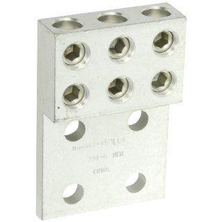 NSI Industries 3 350LL4 Dual Rated Heavy Duty Transformer Lug, 350 MCM   6 AWG Wire Range, 0.563" Mouting Hole, 3/8" Hex Size, 2.94" Width, 1.38" Height, 5.31" Length Terminals