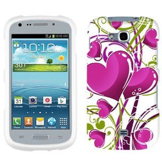 Samsung Galaxy Axiom Hot Pink Hearts on White Hard Case Phone Cover: Cell Phones & Accessories