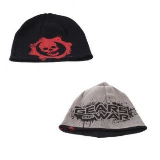 Gears Of War Reversible Skull Logo Beanie Winter Knit Hat Cap (Black/Grey) at  Mens Clothing store: