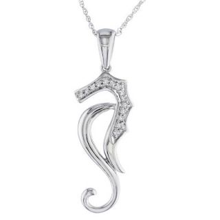 0.06 CT.T .W.Diamond Pave Set Nautical Pendant With Chain in 10K White Gold  