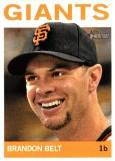 2013 Topps Heritage MLB Trading Card # 390 Brandon Belt San Francisco Giants Sports Collectibles