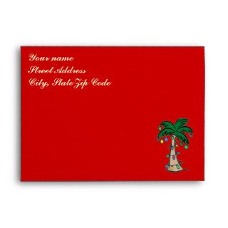 Christmas Palm Tree Invitation Envelope