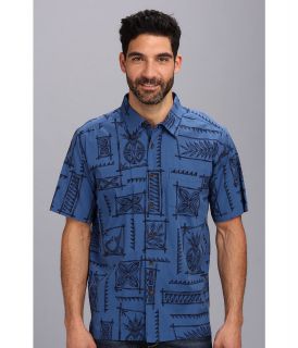 Quiksilver Waterman Olomana S/S Shirt Mens Short Sleeve Button Up (Blue)