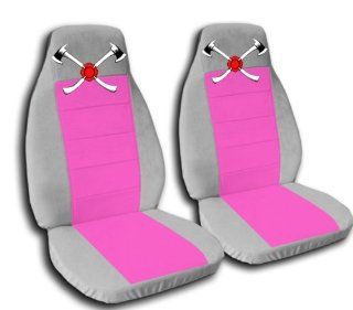 2 Silver and Hot Pink Axe seat covers for a 2006 to 2009 Chevrolet Equinox.: Automotive