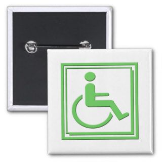 Handicapped Stylish Symbol Green Buttons