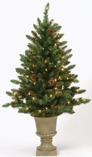 4' Pre Lit Indoor/Outdoor Freemont Christmas Potted Topiary Tree with Pine Cones   Christmas Topiary Prelit