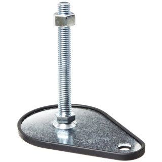 J.W. Winco 440.1 80 M12 100 KR Series GN 440.1 Carbon Steel Leveling Feet with Fixing Lug and Plastic Base Cap, Zinc Plated and Blue Passivated Finish, Metric Size, 80mm Base Diameter, M12 x 1.75 Thread Size, 100mm Thread Length: Vibration Damping Mounts: 