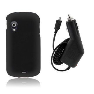 Samsung Stratosphere i405   Black Rubberized Hard Plastic Case + Car Charger [AccessoryOne Brand]: Cell Phones & Accessories