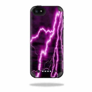 Protective Vinyl Skin Decal Cover for Mophie Juice Pack Air iPhone 5 Apple iPhone 5 Battery Case Sticker Skins Purple Lightning: Cell Phones & Accessories