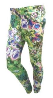 New Women Large Flower Pattern Green Leggings Tights Pants at  Women�s Clothing store: Athletic Leggings