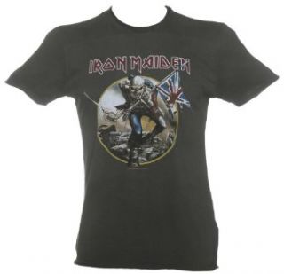 Mens Charcoal Iron Maiden Trooper T Shirt from Amplified Vintage Clothing