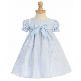 Lito Blue Striped Seersucker Bow Easter Spring Dress Baby Girls 6 24M: Special Occasion Dresses: Baby