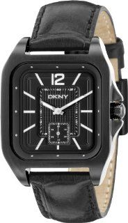 DKNY Gents Fashion Watch With Black Leather Strap: Dkny: Watches