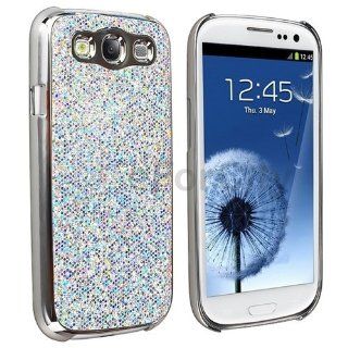 Silver Luxury Bling Glitter Coated Case Cover for Samsung Galaxy S3 III I9300: Cell Phones & Accessories