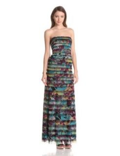 BCBGMAXAZRIA Women's Dharma Fitted Evening Dress with Strapping, Dark Iris Combo, 2 at  Womens Clothing store