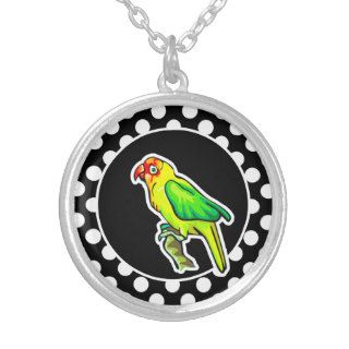 Parrot on Black and White Polka Dots Jewelry