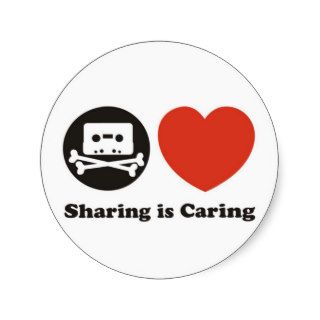Sharing is Caring Round Stickers