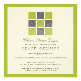 Modern Blocks Grand Opening Invitation (lime)