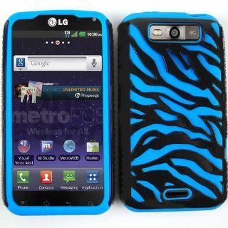 Cell Phone Skin Case Cover For Lg Connect 4g Ms 840    One Piece Rubber With Zebra Design: Cell Phones & Accessories