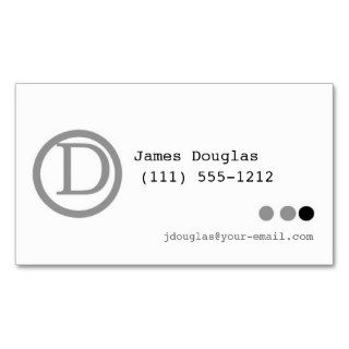Monogram Typewriter Key Business Card   letter D