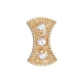 14 Karat Gold Pearl Slide GS453 PL: Charms: Jewelry