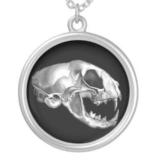 Polished Silver Felis (Cat) Skull Jewelry