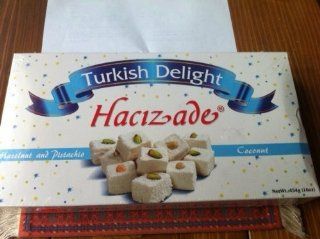 Hacizade Hazelnut and Pistachio  Coconut Turkish Delight 454 g : Grocery & Gourmet Food