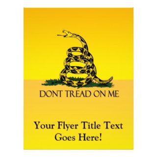 Don't Tread on Me, Yellow Gadsden Flag Ensign Full Color Flyer