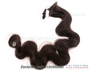 22" Gd AAAA  Brazilian/Indian Wavy Remy Human Hair  PU HEAD TAPE IN 4CMColor #2 20 Pieces : Hair Extensions : Beauty