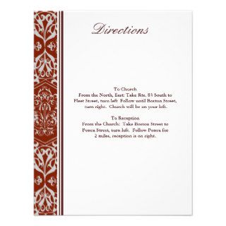 Insert with Damask Border in Burgundy Custom Invitation