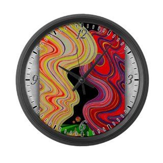 Large Wall Clock Illuvial Canyons Psychedelic Neon Plasma Waves in Space by Dig Space Art : Everything Else