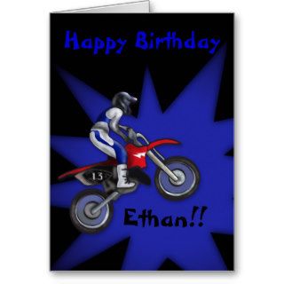 Painted Dirt Bike Birthday Card