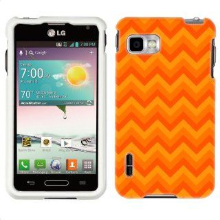 T Mobile LG Optimus F3 Chevron Orange Zig Zag Pattern Phone Case Cover: Cell Phones & Accessories