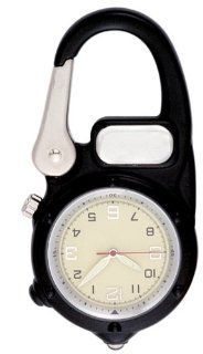 Mountain Gear Series Water Resistant Black Carabiner Clip On Watch with LED Micro Light, # 9250KX: Watches
