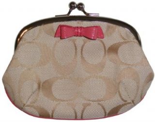 Coach Signature Stripe Bow Framed Coin Purse 64180: Shoes