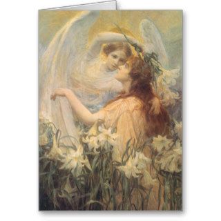 Angel's Message, Swinstead, Vintage Victorian Art Greeting Cards