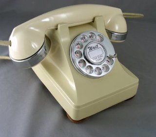 Western Electric Model 302 Telephone Custom Ivory and Chrome   With Rotatone Converter : Corded Telephones : Electronics
