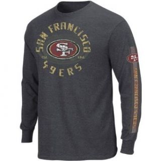 NFL Men's San Francisco 49Ers Gridiron Tough III Long Sleeve Basic Tee (Charcoal/Heather, Medium)  Sports Fan T Shirts  Clothing