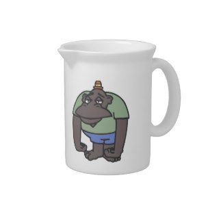 Angry ape cartoon beverage pitcher