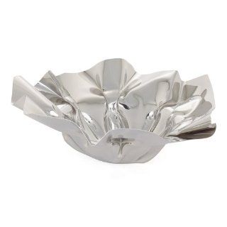 Torre & Tagus Crumpled Round Stainless Steel Bowl   Decorative Bowls