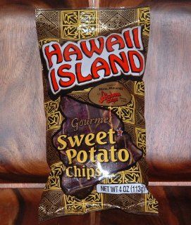 Hawaiian Island Atebara Gourmet Sweet Potato Chips (6 Bags each 4 oz) : Grocery & Gourmet Food