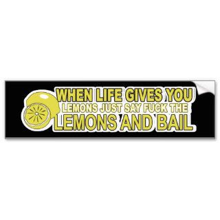 WHEN LIFE GIVES YOU LEMONS BUMPER STICKER