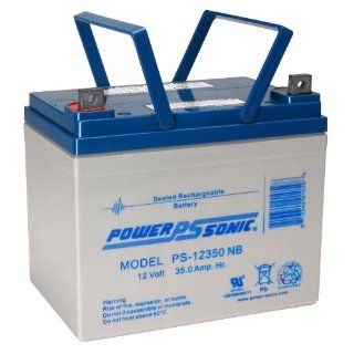 Powersonic PS 12350NB   12 Volt/35 Amp Hour Sealed Lead Acid Battery with Nut Bolt Connector: Electronics