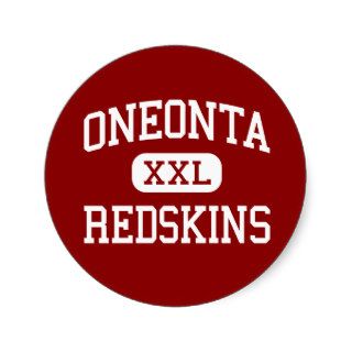Oneonta   Redskins   High School   Oneonta Alabama Round Stickers