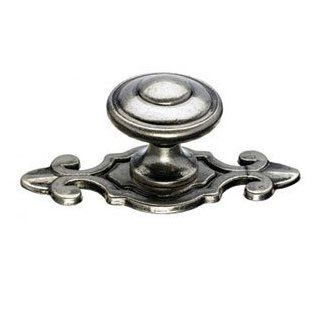 Top Knobs M464PTA PTA Pewter Antique Cabinet Hardware 1 1/4" Cabinet Knob W/Backplate   Cabinet And Furniture Knobs  